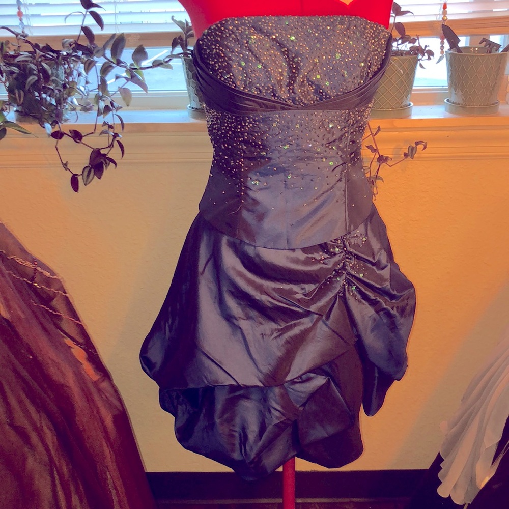Beautiful satin sequined 80s style dress
